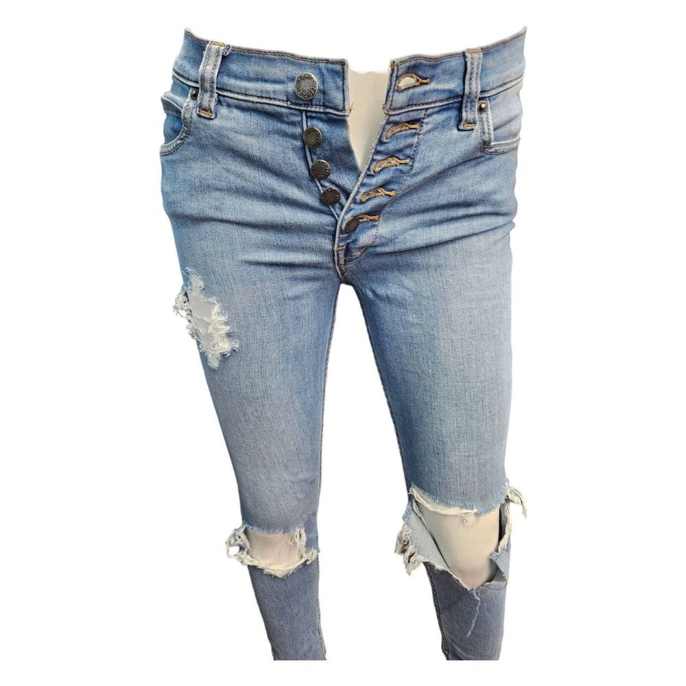 Free People Distressed Button fly Skinny Jeans Size 27 - Picture 3 of 8